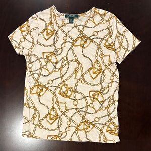 Lauren Ralph Lauren Women's Short Sleeve Chain Print Tee